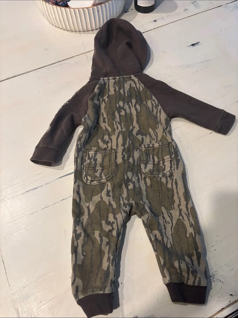 Carhartt Kids Camo Hooded One-Piece - Olive Green and Brown